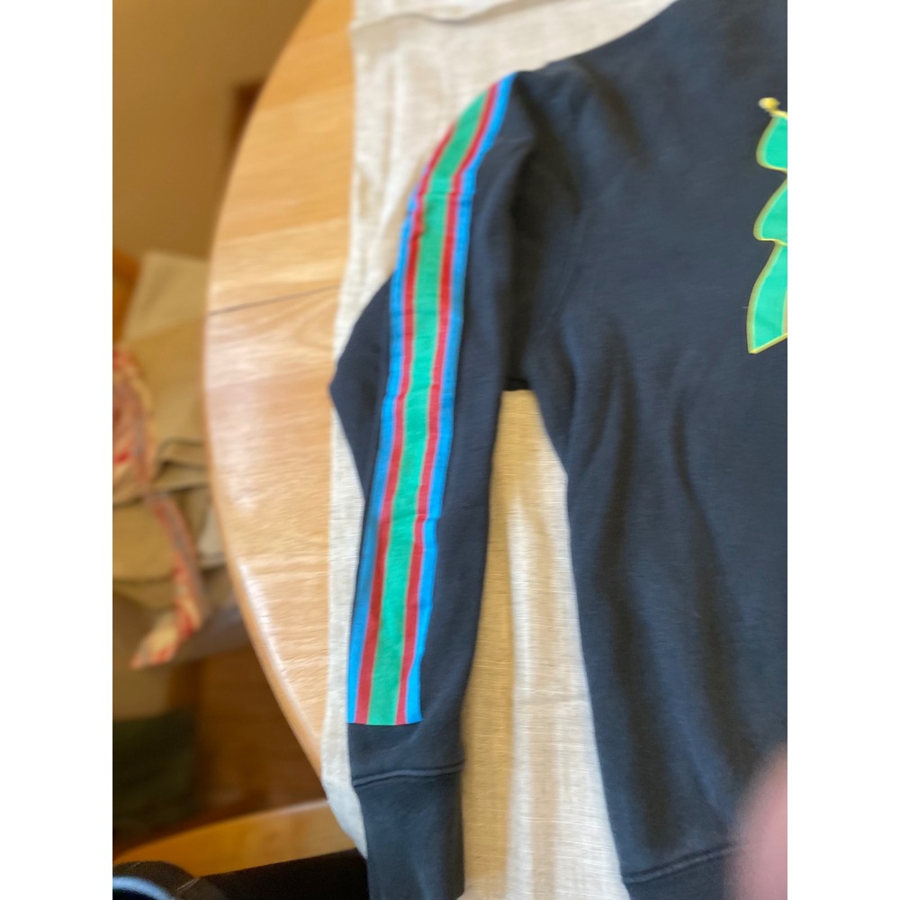 Crooks & Castles Sweatshirt XL Black Pullover Flags Striped Sleeve - Picture 9 of 10